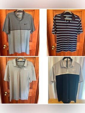 Lot of 4 Nike Dri-FIT Men’s Polo Shirts Size M, Golfing Athletic